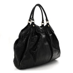 Snakeskin Large Sukey Tote Black