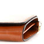 Calfskin Iconic Flap Wallet On Chain Clay Brown