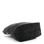 Raffia Monogram Le 5 A 7 Medium Tote Black