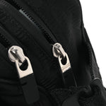 Nylon Jacquard Check Belt Bag Black