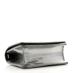 Metallic Patent Micro-Cannage Baby Diorama Flap Bag Silver