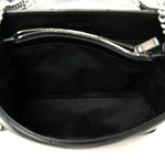 Calfskin Y Quilted Monogram Medium Loulou Chain Satchel Black
