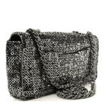 Sequin East West Flap Dark Silver