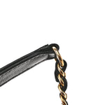 Patent Goatskin Quilted Small CC Eyelet Flap Black