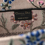 Canvas Embroidered Petites Fleurs Medium Book Tote Rose Multicolor