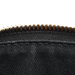 Coated Canvas Medium La Greca Signature Pouch Black Caramel