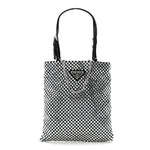 Satin Crystal Metal Triangle Logo Chain Crossbody Handbag Cristal