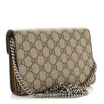 GG Supreme Monogram Mini Dionysus Chain Wallet Beige Taupe