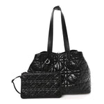 Crinkled Calfskin Macrocannage Large Toujours Black