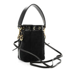 Canvas Vitello King F is Fendi FF Embroidered Mini Mon Tresor Bucket Bag Black