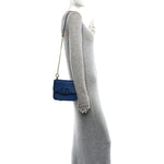 Grainy Calfskin Small VSling Shoulder Bag Blue