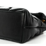 Lambskin Quilted Small Loulou Puffer Monogram Chain Satchel Black
