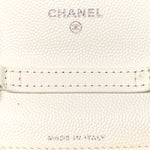 Caviar Quilted Enamel Coco Clutch With Chain White