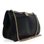 Vitello Large Glam Lock Rockstud Flap Black