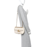 Calfskin Matelasse Small GG Marmont Shoulder Bag White