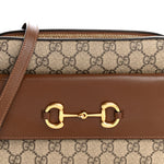 GG Supreme Monogram Small Horsebit 1955 Shoulder Bag Beige Brown Sugar