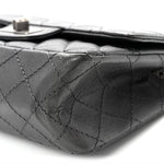 Metallic Sheepskin Quilted 2.55 Reissue Mini Flap Dark Silver