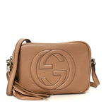 Pebbled Calfskin Small Soho Disco Bag Camelia