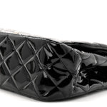 Patent Quilted Jumbo Double Flap Black