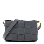Grained Calfskin Maxi Intrecciato Cassette Crossbody Bag Thunder