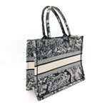 Canvas Embroidered Medium Dioriviera Toile De Jouy Reverse Book Tote Blue