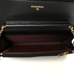 Caviar Quilted Wallet on Chain WOC Black