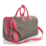 GG Supreme Monogram Textured Dollar Calfskin Airbrushed Medium Savoy Duffle Bag Pink Beige