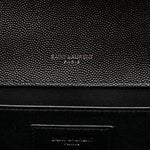 Grain De Poudre Textured Mixed Matelasse Triquilt Medium Monogram Monochrome Satchel Black