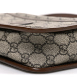 GG Supreme Monogram Azalea Calfskin Mini Retro Interlocking G Shoulder Bag Beige Ebony Brown Sugar