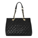 Caviar Quilted Grand Shopping Tote GST Black