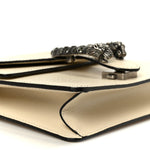 Textured Calfskin Crystal Mini Dionysus Shoulder Bag Mystic White