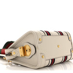 Koi Calfskin Web Mini Bauletto Duffle Top Handle Bag Mystic White