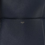 Soft Grained Calfskin Sangle Bucket Bag Navy Blue