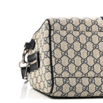 GG Supreme Monogram Web Medium Ophidia Top Handle Bag Beige Blue
