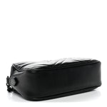Calfskin Matelasse Monochrome Small GG Marmont Chain Shoulder Bag Black