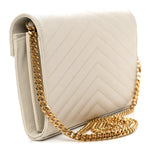 Grain De Poudre Matelasse Chevron Monogram Chain Wallet Crema Soft
