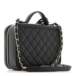 Caviar Quilted Medium CC Filigree Vanity Case Black
