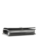 Metallic Patent Micro-Cannage Diorama Wallet on Chain Pouch Silver