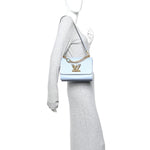 Epi Twist Monogram Flower Chain Shoulder Bag MM Blue