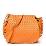Nappa Intrecciato Drawstring Messenger Flap Orange