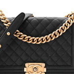 Caviar Quilted Medium Boy Flap Black