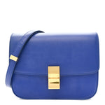Box Calfskin Medium Classic Box Flap Bag Indigo