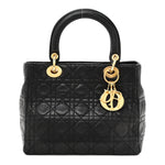 Lambskin Cannage Medium Lady Dior Black