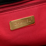 Lambskin Quilted Chanel 19 East West Shopping Bag Black