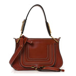Calfskin Marcie Top Handle Bag Sepia