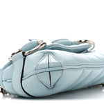 Nappa Vertical Matelasse Small Maxi Horsebit Chain Shoulder Bag Crystal Snow
