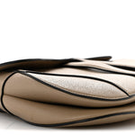 Grained Calfskin Saddle Bag With Strap Taupe