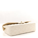 Tweed Medium Double Flap White