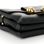 Calfskin Small Twin Skull Chain Crossbody Black
