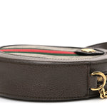 GG Supreme Monogram Web Mini Ophidia Round Shoulder Bag Brown